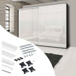 Kit de ferrures pour 2 portes coulissantes et armoire à fermeture souple placard 74, profilé wave, épaisseur ... Kit de ferrures pour 2 portes coulissantes et armoire à fermeture souple placard 74, profilé wave, épaisseur ...