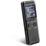 64go enregistreur vocal, 80 heures batterie longue dur�e 1100mah, dictaphone robuste avec activation ...