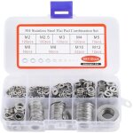 684 pi�ces inox rondelles plates metal, pour gonds de porte, 9 tailles rondelles acier inoxydabl 304 ...