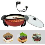 6l casserole �lectrique de table cuisine casserole chinoise avec couvercle en verre