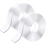 6m ruban adh�sif double face extra fort, transparent lavable fin nano tape, amovible traceless bande ...