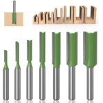 6mm fraise d�fonceuse droite, 7 pi�ces m�ches de routeur droites fraise � tranchants droits jeu de mors ...