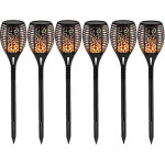 6pack 12led solaire flamme torche lumi�re scintillante bleu violet lumi�re �tanche jardin pelouse chemin ...