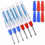 6pcs marqueurs trou profond, marqueur charpentier, stylo marqueur ind�l�bile � pointe fine de 30 mm, ...