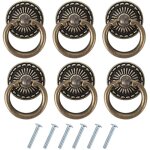 6pcs poignee de meuble vintage poign�es de tiroir antique poign�e de porte en bronze pour meuble armoire ...