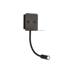 6w led applique lampe de lecture, tube souple liseuse avec interrupteur et interface usb lampe de mur, ...