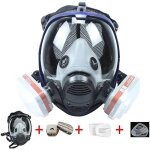 7 en 1 masque de protection respirateur facial, large champ de vision respirateur l�ger pour visage complet ...