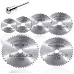 7 pi�ces ensemble mini hss lame de scie circulaire outil rotatif pour dremel coupe - m�tal ensemble d'outils ...