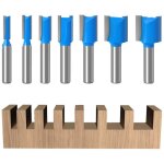 7 pi�ces fraise defonceuse a bois � tige 8mm set, fraises droite pour d�fonceuses, fraise a rainurer ...
