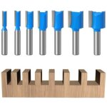 7 pi�ces fraise defonceuse a bois � tige 8mm set, fraises droite pour d�fonceuses, fraise a rainurer ...