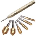 7 pi�ces hss fraise � chanfreiner 90� 5 fl�te avec titane rev�tu, m�ches fraises coniques � tige hexagonale ...