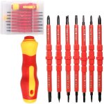 7 pi�ces tournevis isolants, tournevis interchangeable, tournevis d'�lectricien isol�, 14 en 1 acier ...
