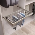 Emuca - 7029449 kit de 7 tringles  pantalons, 2 plateaux et cadre coulissant  fermeture douce pour ...