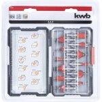 Kwb - 757295 jeu de fraises pour dfonceuse carbure de tungstne diamtre de tige 8 mm 12 pices y707212 ...