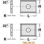 790. 075. 00 couteau r�versible std (2 / 35�) 7, 5 x 12 x 1, 5 mm hw - k1920