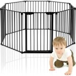 Goplus - 8 pcs barrieres de securite extensible a pression grill diy protection pour bebe animaux cheminee ...