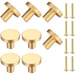 8 pi�ces boutons de tiroir, boutons de meubles en or, boutons armoire ronds, boutons de tiroir en laiton ...