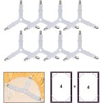 8 pi�ces drap de lit attaches, r�glable �lastiques triangle sangles de soutient pour drap - housse et ...