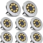 8 pices lampe solaire extrieur jardin, 8 led luminaire au sol eclairage 3000k blanc chaud etanche ip65 ...