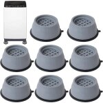 8 pi�ces pour machine � laver - amortisseur de pied r�sistant � l'humidit� - antichoc - tapis antid�rapant ...