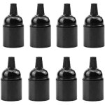 8 pi�ces noir support de lampe en bak�lite, support d'ampoule e27, accessoires de lustre de lampe de ...