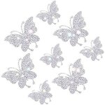 8 pi�ces papillon cristal autocollants de voiture, papillon d�calques de d�coration de voiture en paillettes, ...