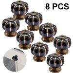 8 pi�ces rondes en c�ramique citrouille armoire et meubles boutons tire chrome fini base tiroir poign�es ...