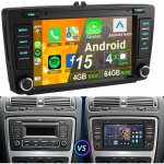 8  pour skoda octavia ii yeti superbe roomster android 15 autoradio carplay gps wifi 4 + 64g