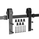 Skecten - 8ft. 244cm quincaillerie pour porte coulissante, kit de rail pour porte suspendue, ensemble ...