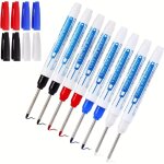 8pcs crayon chantier, marqueur de trou profond, stylo marqueur ind�l�bile � pointe fine de 30 mm, outil ...