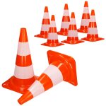 8x cônes signalisation pylône, 47cm, pvc solide, orange / blanc, triangle de circulation, marqueur attention ... 8x cônes signalisation pylône, 47cm, pvc solide, orange / blanc, triangle de circulation, marqueur attention ...