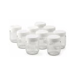 9 pots de 185g  yaourt transparents couvercles embotables blanc inclus - lagrange