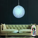 9 watts rgb led suspension boule de cristal lampe suspension couleur changeante �clairage