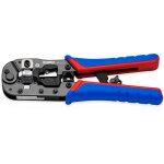Knipex 97 51 13 pince � sertir pour fiches western rj45 avec poign�es multimati�res brunie 190 mm