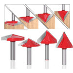 9pcs fraise � rainurer droit en v, 60� 90� 120� 150�, queue de 8mm, fraise � bois 3d en v fraise � graver ...