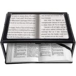 A4 pleine page loupe de lecture loupe sur pied rectangulaire mains libres avec 4 led lampe lentille de ...