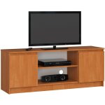 Akord - meuble tv pour salon aulne 140 cm 2 portes faade aulne 2 tagres 140x40x55 cm
