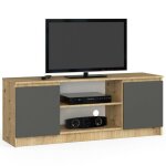 Meuble tv pour salon akord chêne artisan 140 cm 2 portes façade gris graphite 2 étagères 140x40x55 cm ... Meuble tv pour salon akord chêne artisan 140 cm 2 portes façade gris graphite 2 étagères 140x40x55 cm ...