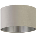 Abat - jour pour lampes suspendues en tissu � 38 cm en gris clair argent bross� abat - jour rond moderne ...