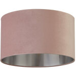 Abat - jour pour lampes suspendues en tissu � 38 cm rond en verre moderne bross� argent rose