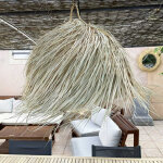 Abat jour pour luminaire marocain avec franges en palmier tress�