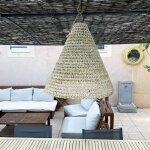 Ogomondo - abat jour pour lustre conique en palmier 'doum' du maroc tress�e