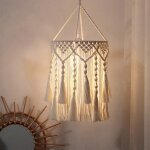 Abat - jour macram� art d�cor d�cor de chambre boh�me chic tiss�, suspension lumi�re couverture 30x45cm ...