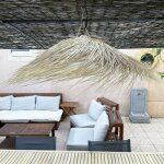 Abat - jour pour suspension parasol en palmier naturel du maroc