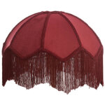 Abat - jour vintage malacia rouge 35cm ? raffia velours ? hauteur 26cm ? classe de protection ip20 pour ...