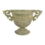 Ac - deco - pot mural en forme d'urne en mtal vieilli - l 12, 2 cm x l 35, 9 cm x h 22, 1 cm - vert ...
