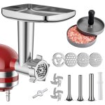 Accessoire de hachoir � nourriture en m�tal pour m�langeurs sur socle kitchenaid hachoir � viande, poussoir ...