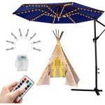 Accessoire pour parasol104 leds lampes pour parasol avec t�l�commande, 8 modes lampe parasol de patio ...