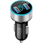 Accessoires de voiture double usb affichage num�rique chargeur de voiture portable allume - cigare de ...