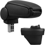 Accoudoir central rembourr pour renault clio v / clio 5 similicuir noir avec coutures noires [pro. tec] ...